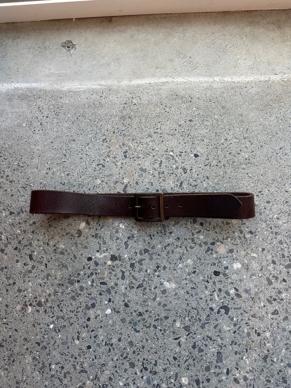 Vintage Medium Brown Genuine Leather Belt Distressed Rustic Western Casual